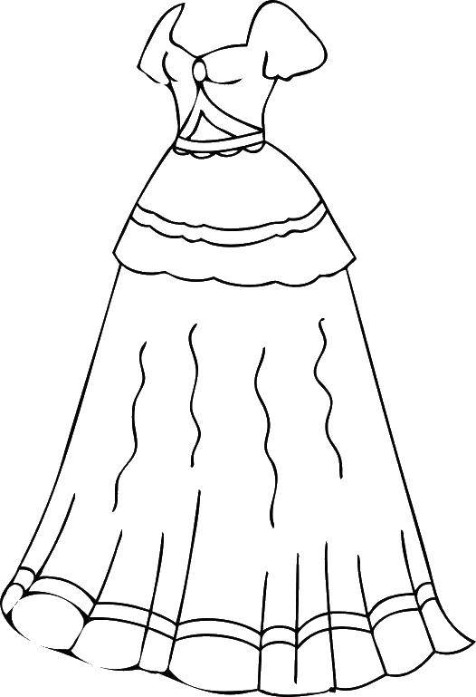 Название: Раскраска Длинное платье. Категория: Платья. Теги: платье, одежда.