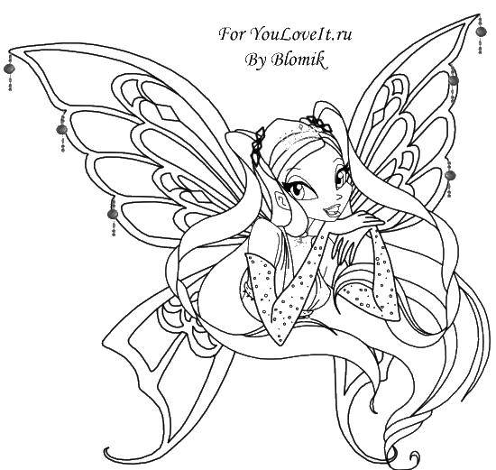 Coloring Fairy Stella from winx club. Category fairies. Tags:  fairies Winx.