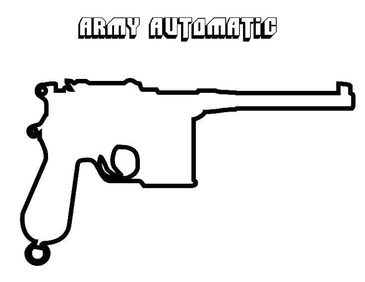 Coloring The outline of the gun. Category weapons. Tags:  the gun outline, .