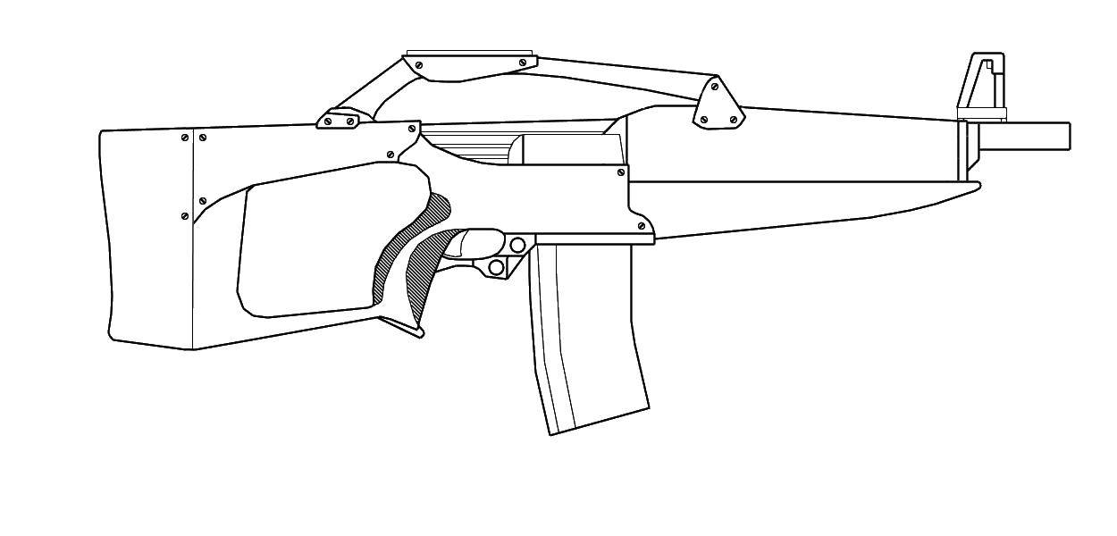 Coloring A sketch of the machine. Category weapons. Tags:  thumbnail, automatic.