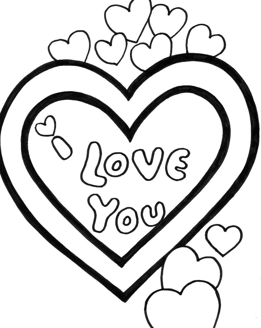 Coloring The phrase I love you in heart. Category I love you. Tags:  I love you, sweetheart.