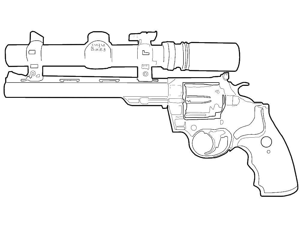 Coloring A gun with a sight. Category weapons. Tags:  gun sight.