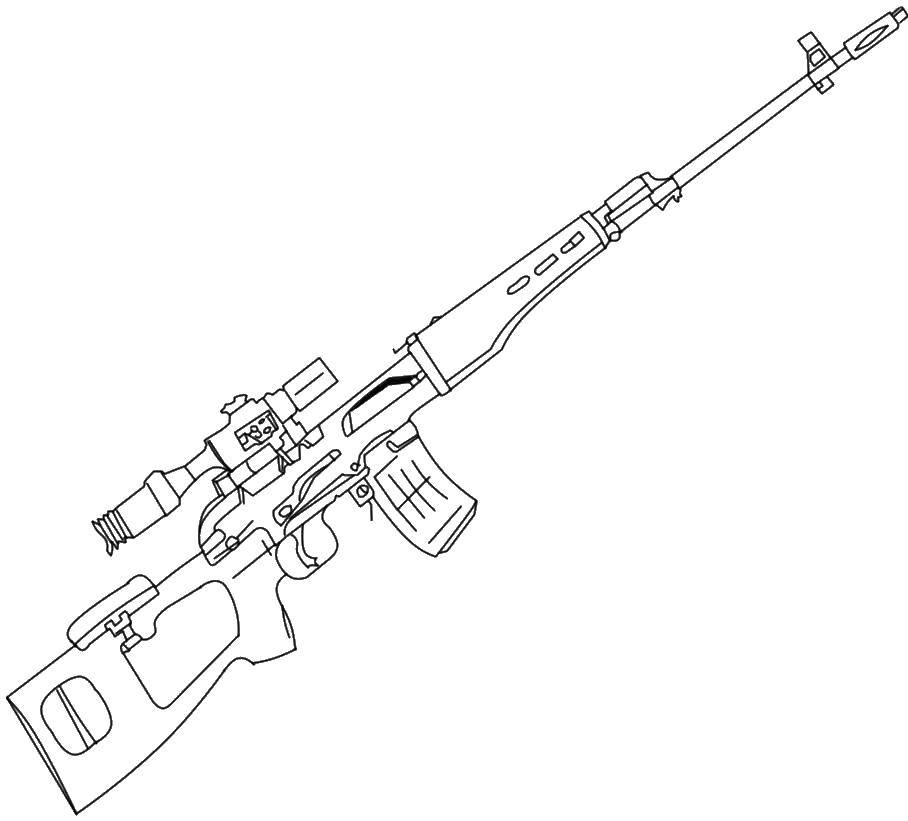 Coloring Sniper rifle. Category weapons. Tags:  sniper, rifle.