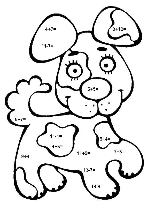 Coloring Dog. Category mathematical coloring pages. Tags:  the dog, mathematics.