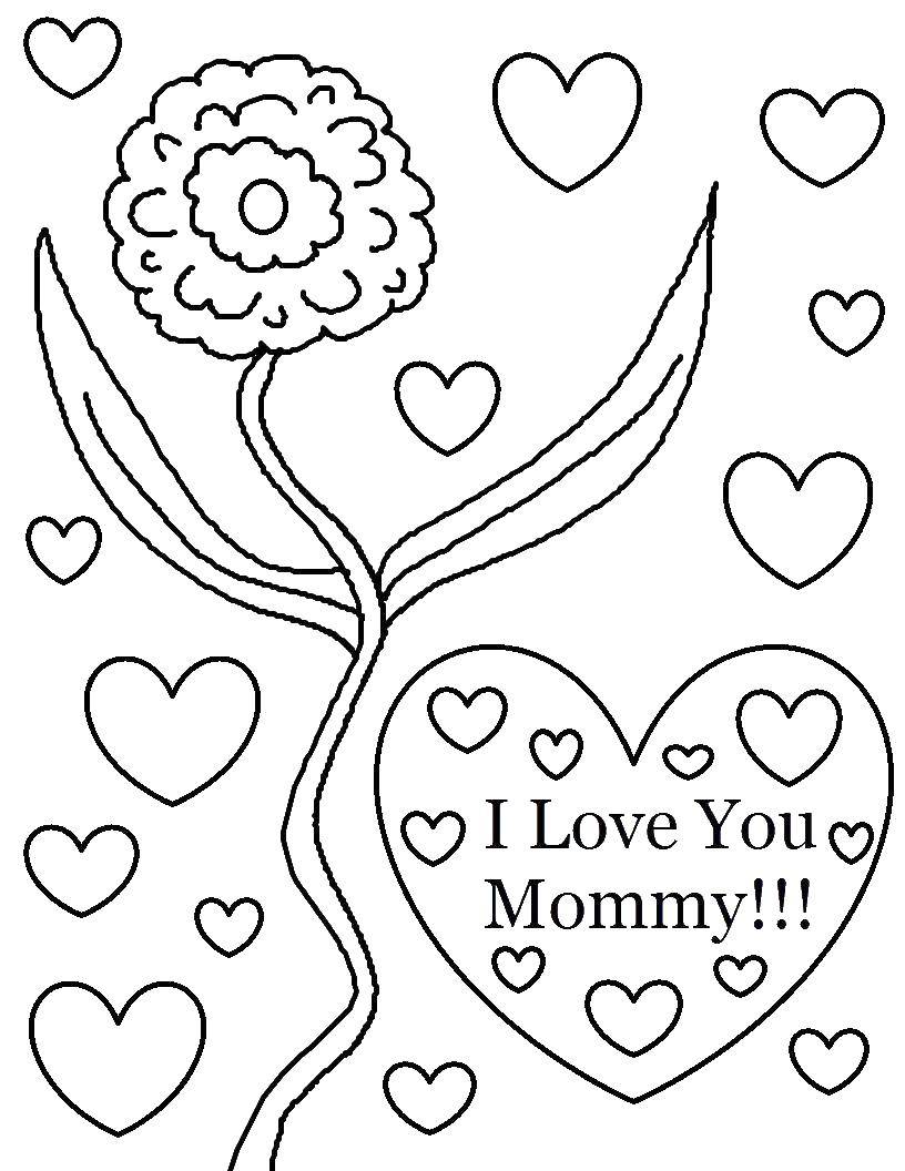 Coloring Flower for mom. Category I love you. Tags:  flowers, mother.