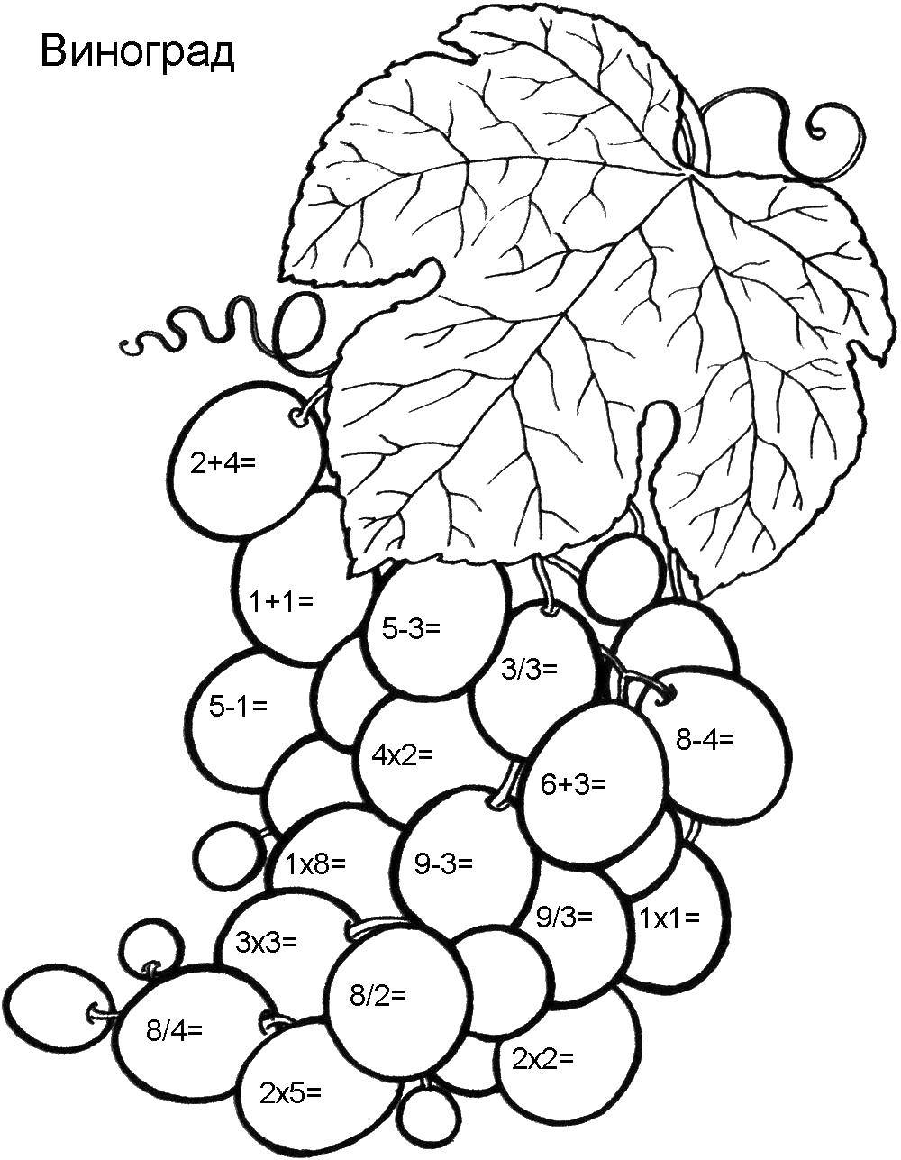 Coloring Grapes. Category mathematical coloring pages. Tags:  mathematics, puzzles.