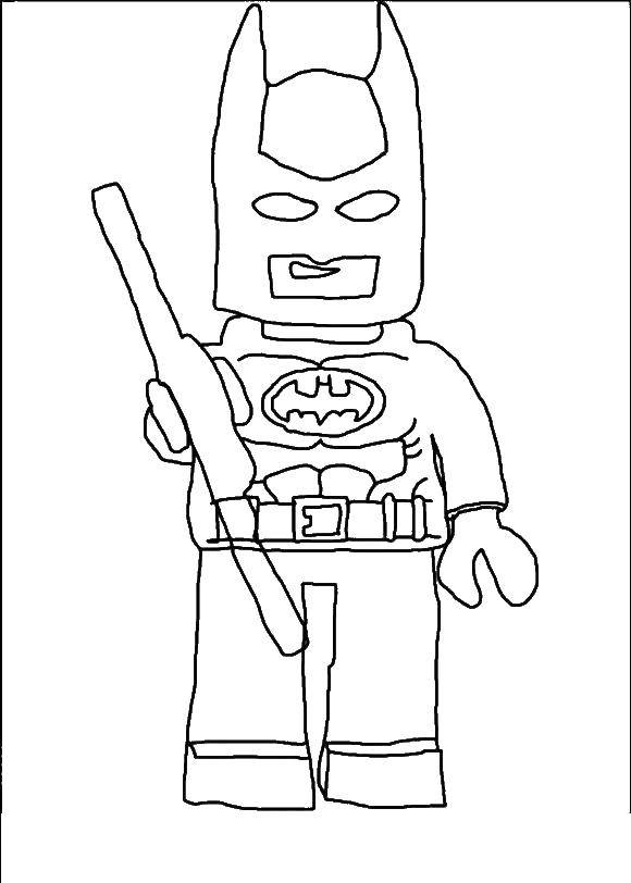 Название: Раскраска Лего бэтмен. Категория: Лего. Теги: лего, супергерои.