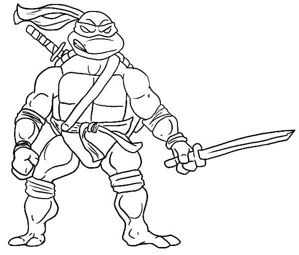 Coloring Leonardo with swords. Category teenage mutant ninja turtles. Tags:  Comics, Teenage Mutant Ninja Turtles.