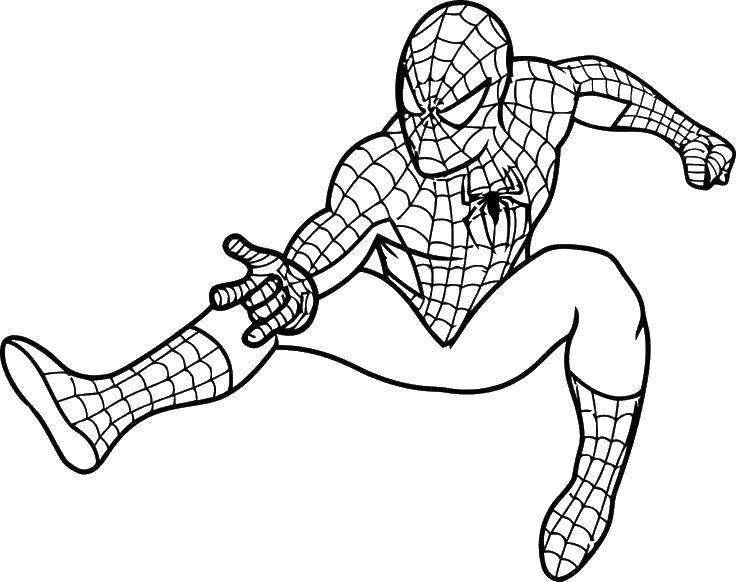 Опис: розмальовки  Людина павук. Категорія: Персонажі з фільмів. Теги:  павук, людина.