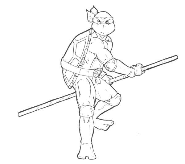 Coloring Warrior Donatello. Category teenage mutant ninja turtles. Tags:  Comics, Teenage Mutant Ninja Turtles.