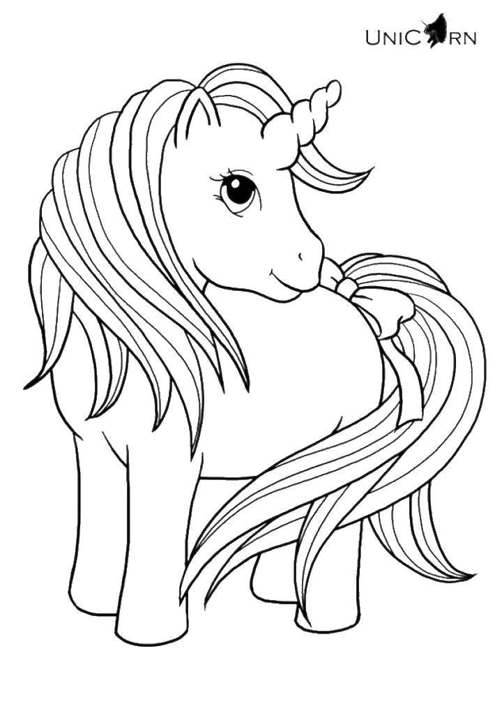 Coloring Edinoroses. Category horse. Tags:  horses, ponies, edinoroga.