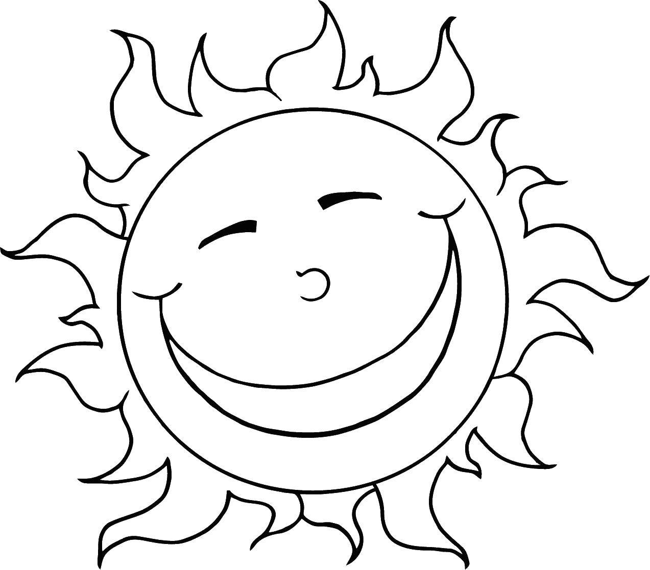 Название: Раскраска Жаркое солнышко. Категория: Солнце. Теги: Солнце, лучи, радость.