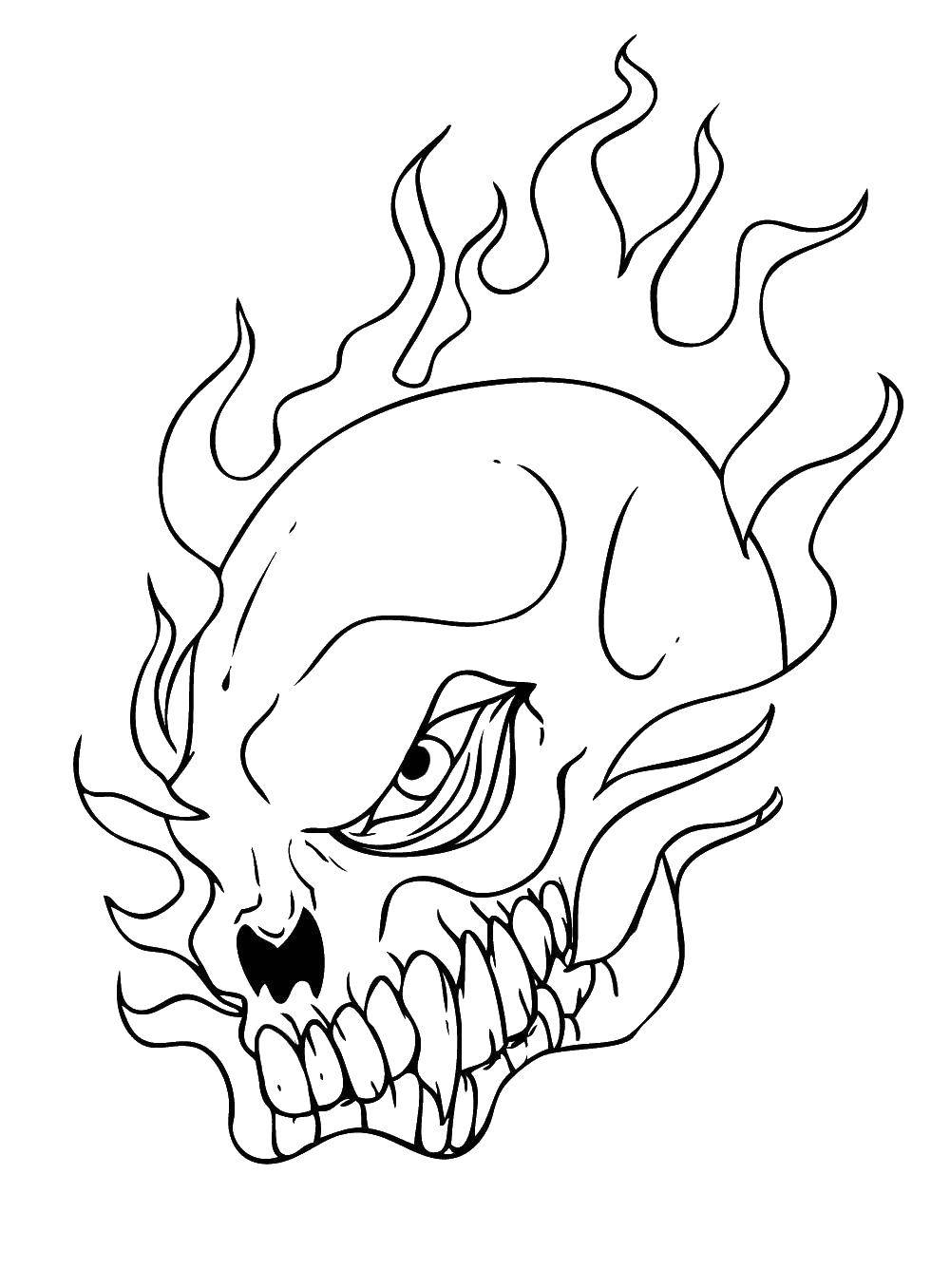 Coloring Skull burning. Category Skull. Tags:  skull.