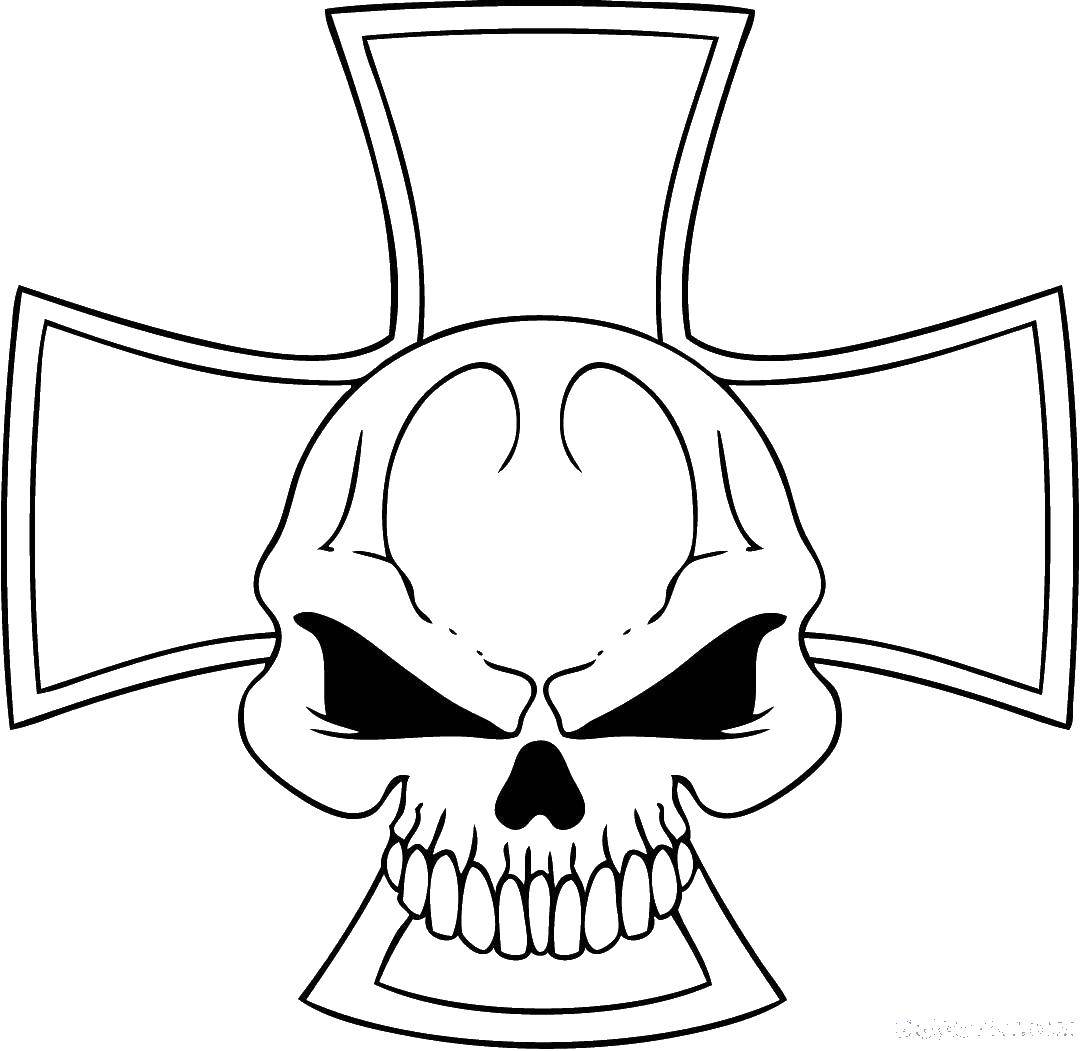 Coloring Skull and cross. Category Skull. Tags:  skull.