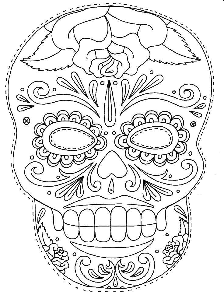 Coloring Skull with teeth. Category Skull. Tags:  skull.