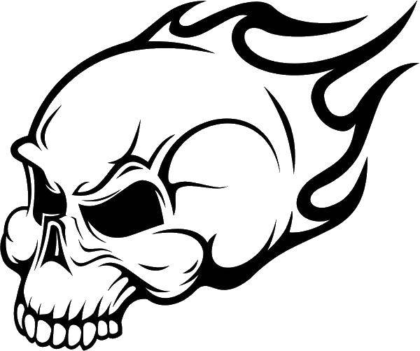 Coloring Skull on fire. Category Skull. Tags:  skull.