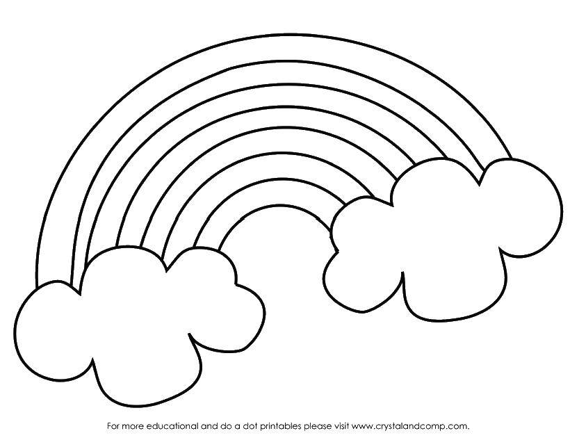 Coloring Rainbow and two clouds. Category The rainbow. Tags:  rainbow, clouds.