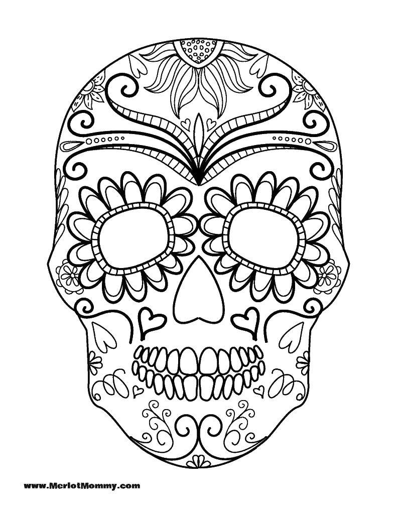 Coloring Embellished skull. Category Skull. Tags:  skull, patterns.