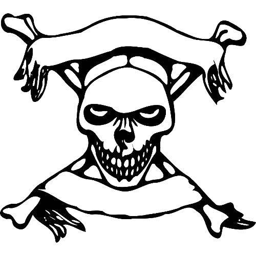 Название: Раскраска Знамя пиратов. Категория: Череп. Теги: Череп.