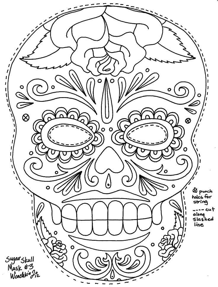 Coloring Skull to clip. Category Skull. Tags:  the skull, to cut.