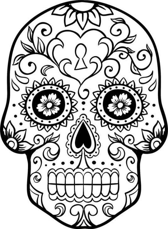 Coloring The skull in the patterns with the pattern lock. Category Skull. Tags:  skull, patterns, flowers.
