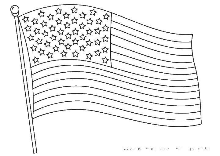 Опис: розмальовки  Американський прапор. Категорія: США. Теги:  прапор, Америка, зірки.