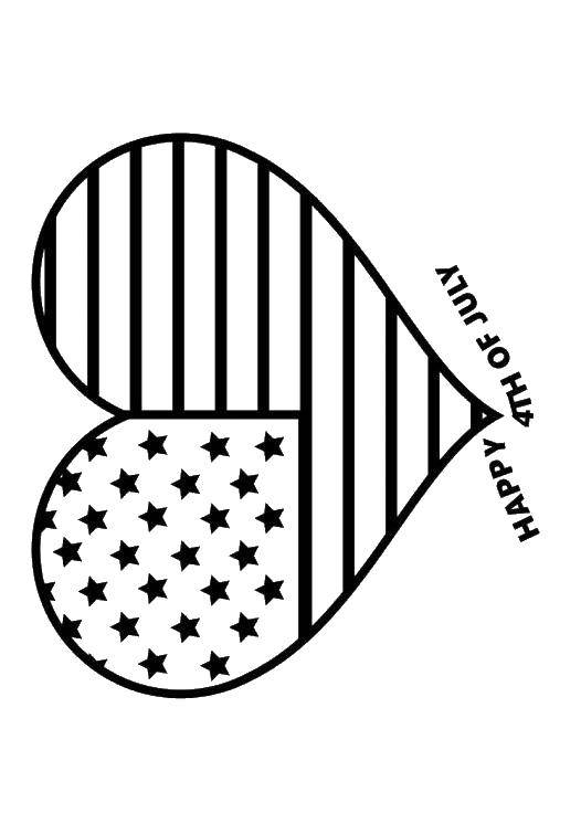 Опис: розмальовки  Щасливого 4 липня!. Категорія: США. Теги:  Америка, США, прапор.