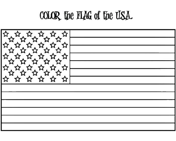 Розмальовки  Кольори прапора америки. Завантажити розмальовку прапор, Америка, зірки.  Роздрукувати ,США,