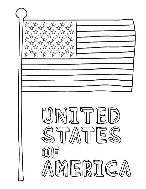 Название: Раскраска Флаг соединенных штатов америки. Категория: США. Теги: флаг, Америка, звезды.