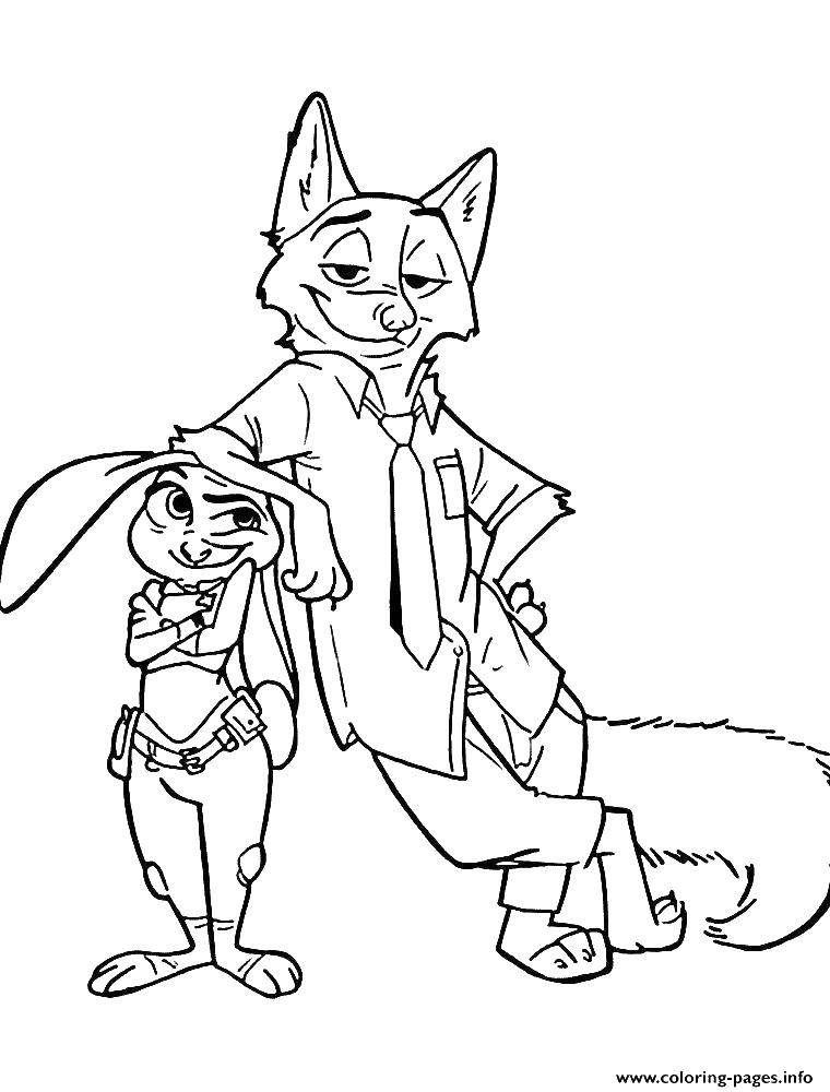 Coloring The Fox and the hare. Category Zeropolis. Tags:  zeropolis, cartoons.