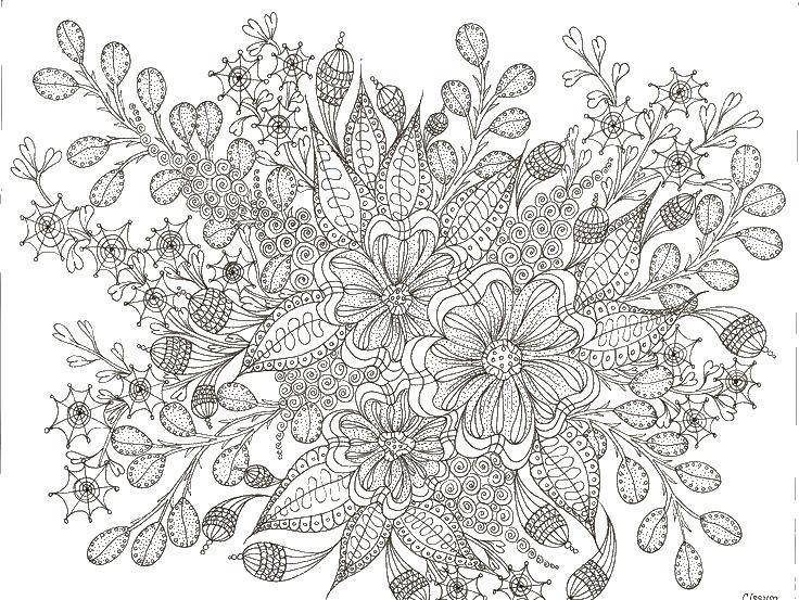Название: Раскраска Раскраска антистресс, цветы. Категория: Антистресс. Теги: цветы, узоры, листики.