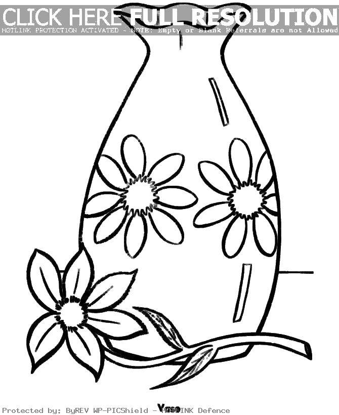 Название: Раскраска Ваза для цветов. Категория: Ваза. Теги: ваза, букет, цветы.