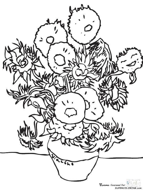 Coloring Vase and flowers. Category coloring. Tags:  vase, bouquet, flowers.