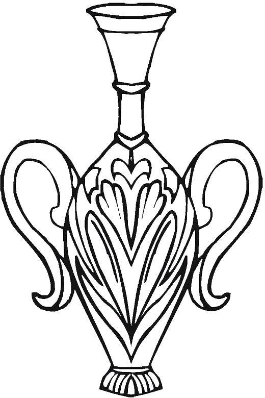 Coloring Vase with handles. Category Vase. Tags:  vase, pen, pattern.