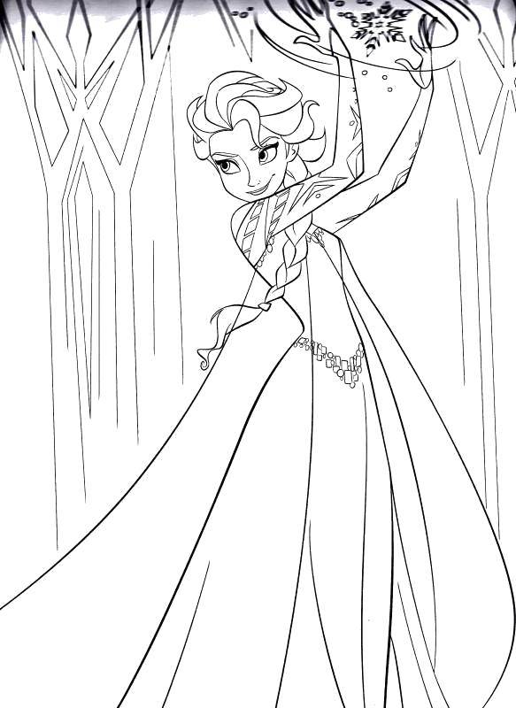 Coloring The power of Elsa. Category Disney cartoons. Tags:  Disney, Elsa, frozen, Princess.