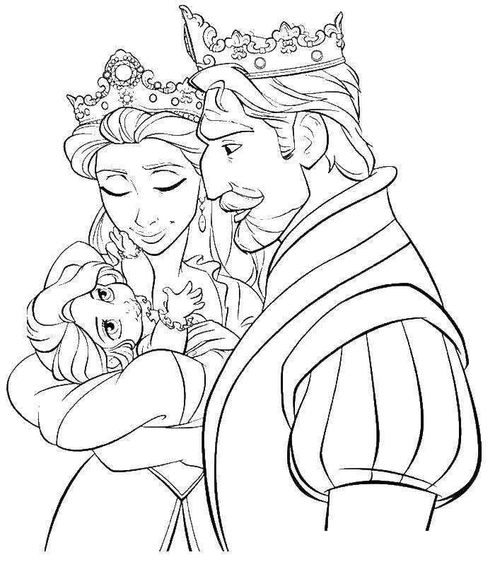 Название: Раскраска Король и королева родители рапунцель. Категория: раскраски рапунцель запутанная история. Теги: Рапунцель, король.
