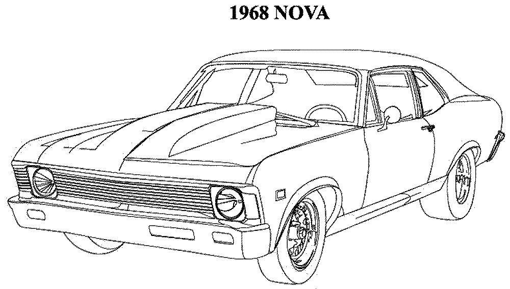 Coloring 1968 Nova. Category Machine . Tags:  Transport, car.
