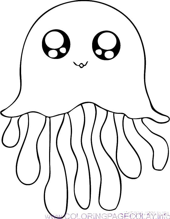 Название: Раскраска Медуза с глазами. Категория: морские обитатели. Теги: медуза, глаза.