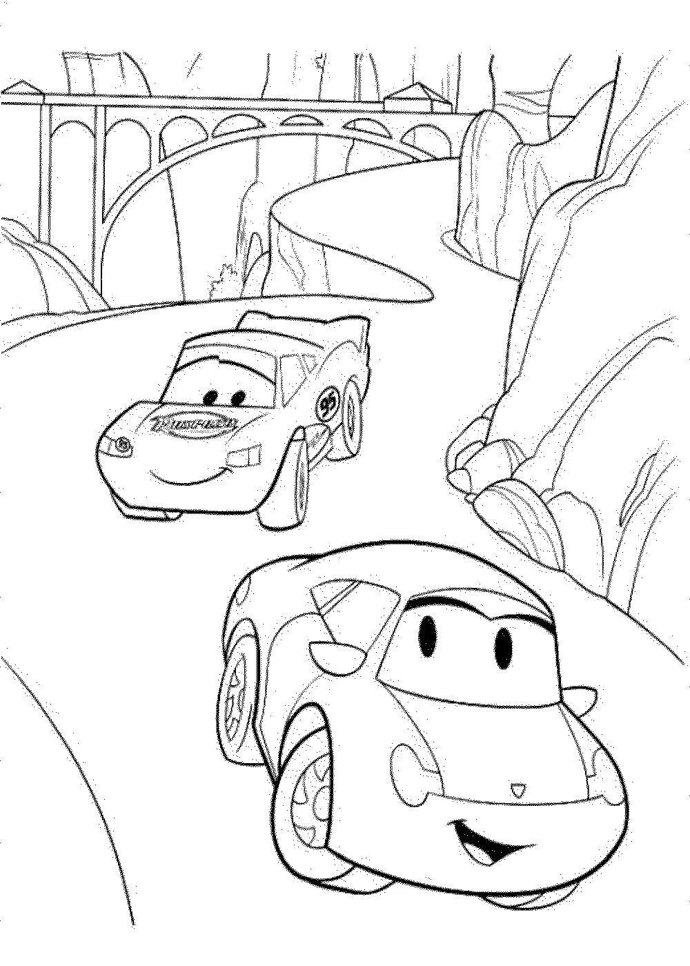 Coloring Lightning McQueen in the mountains. Category Wheelbarrows. Tags:  lightning McQueen, mountains, cars.