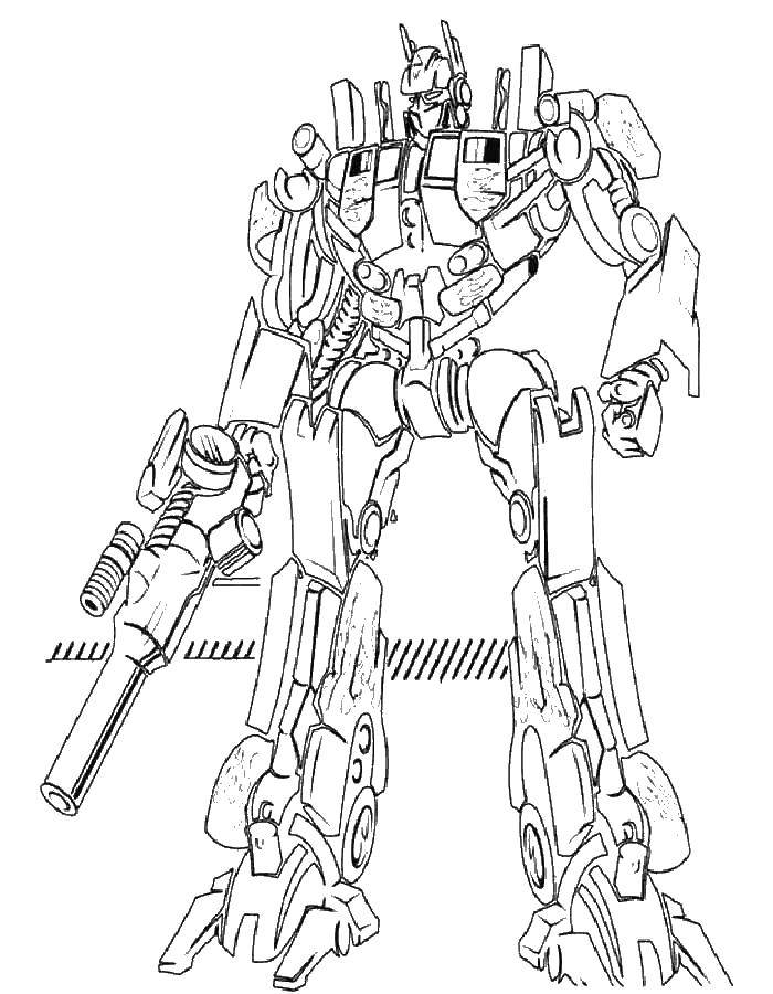 Coloring Optimus Prime. Category transformers. Tags:  transformer, robot, machine.
