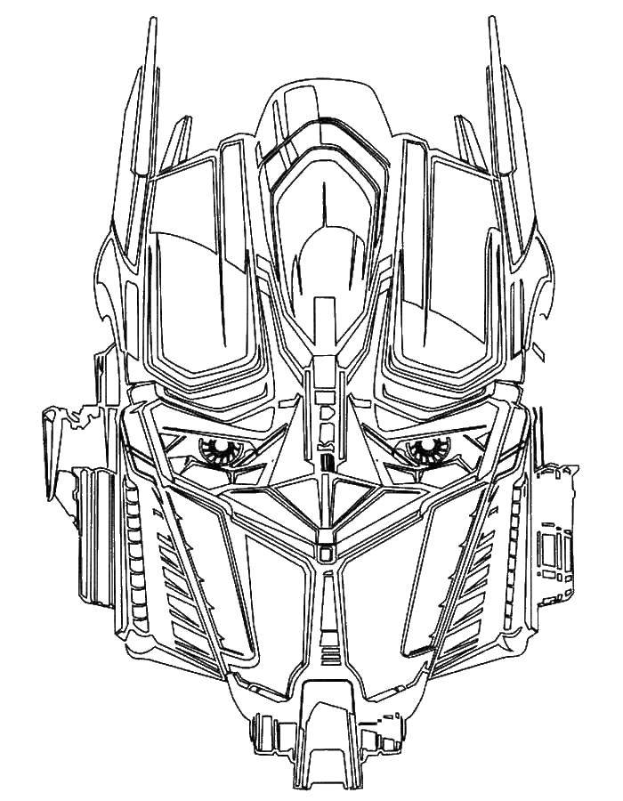Coloring Head transformer Optimus. Category transformers. Tags:  transformer, robot, machine.