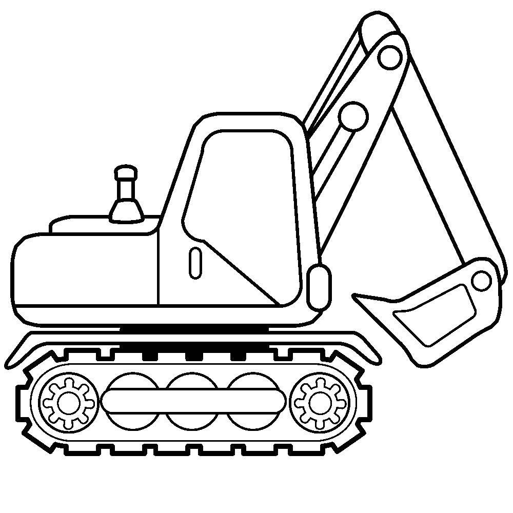 Coloring Tracked excavator. Category construction machinery. Tags:  Builder, tools, building.