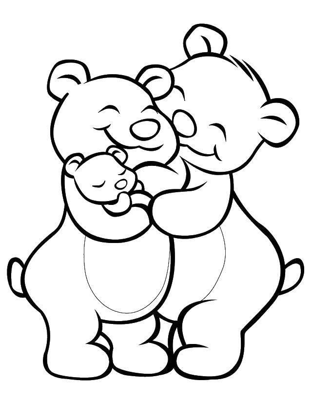 Coloring Bear family. Category Family. Tags:  Family, parents, children.