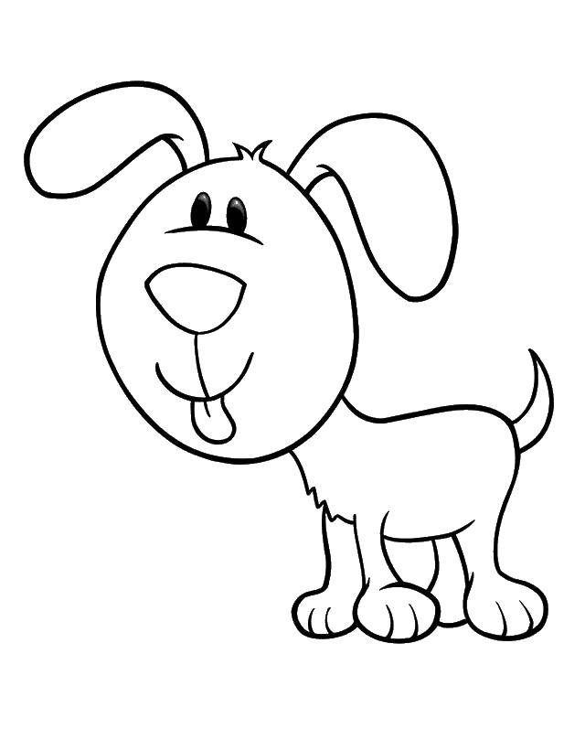 Coloring Cutie sobchka. Category Animals. Tags:  Animals, dog.