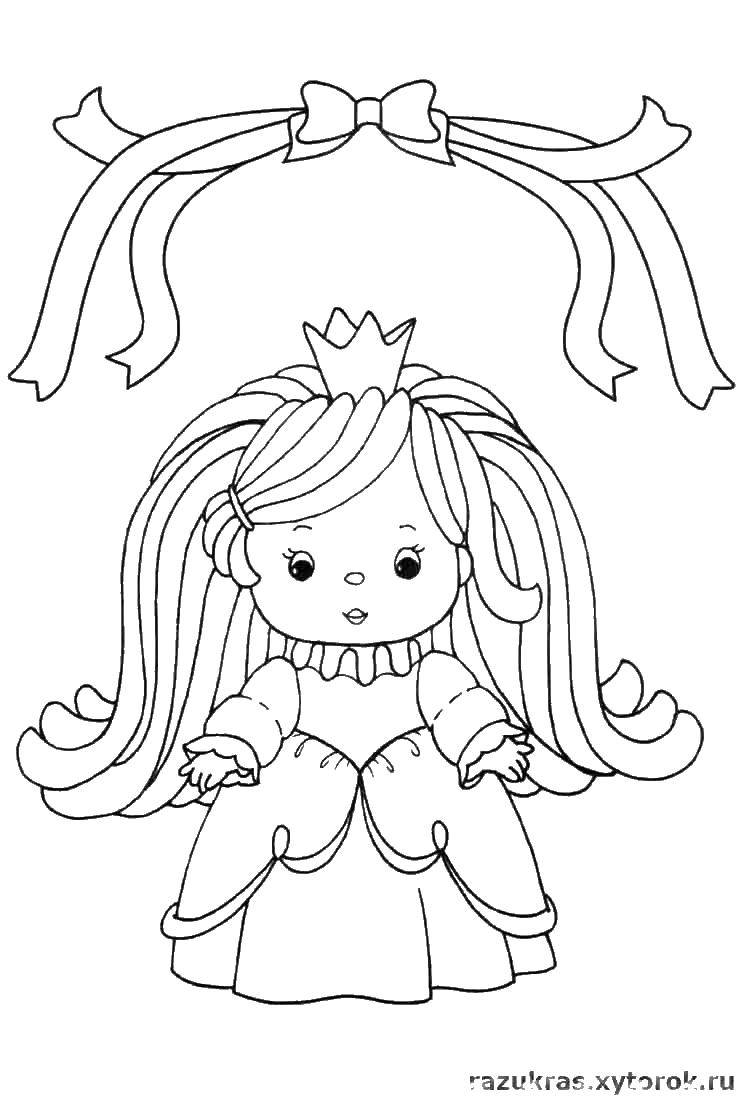 Coloring Girl in a Royal dress. Category fashion. Tags:  girl , dress, crown.