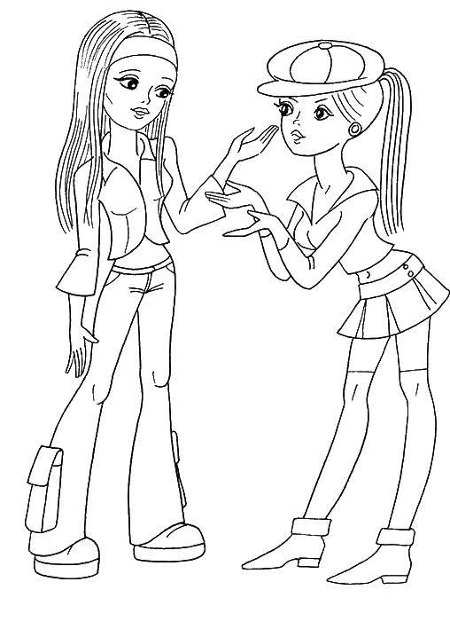 Coloring Two friends. Category For girls. Tags:  girls, girls, girls.