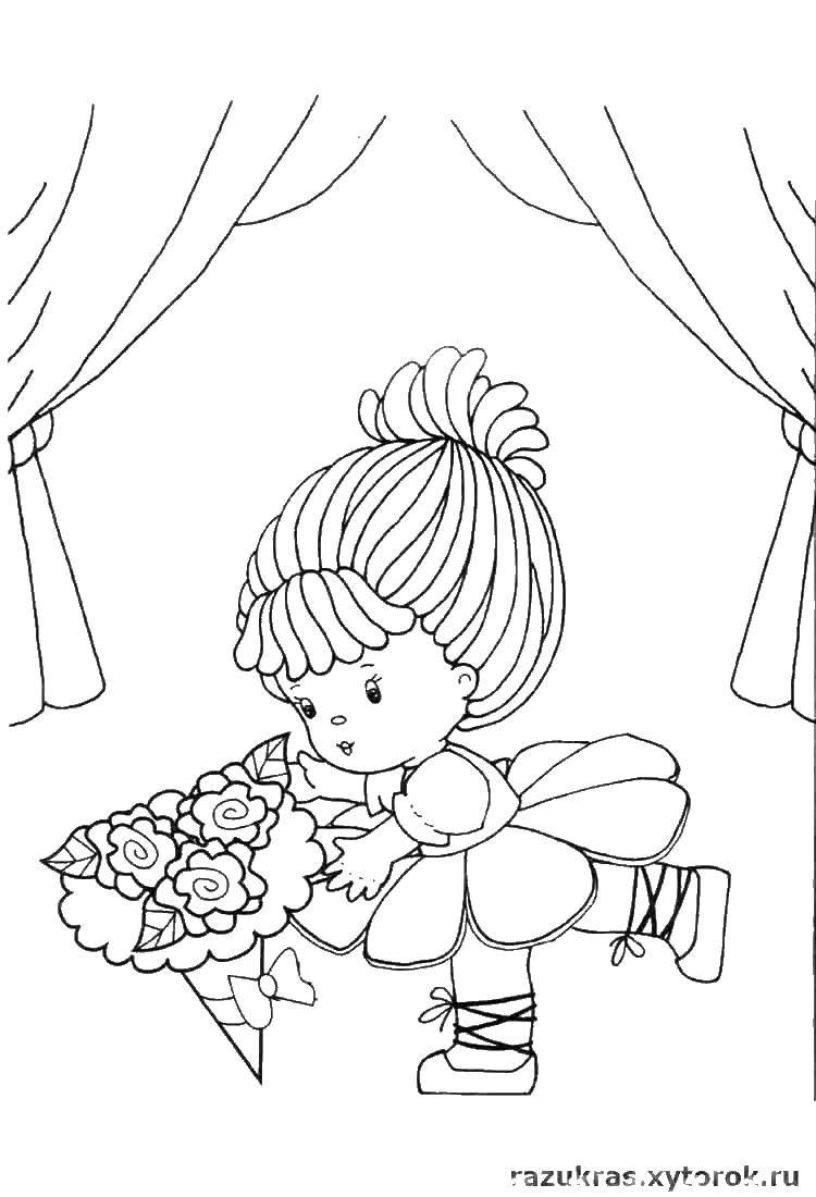 Coloring Doll with bouquet. Category Dolls. Tags:  dolls a bunch.