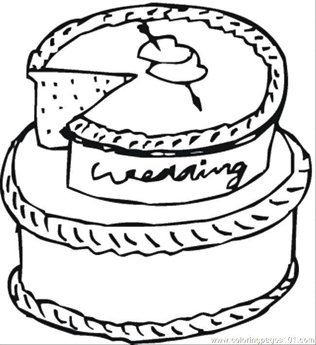 Название: Раскраска Свадебный торт. Категория: Свадьба. Теги: свадьба, торт.