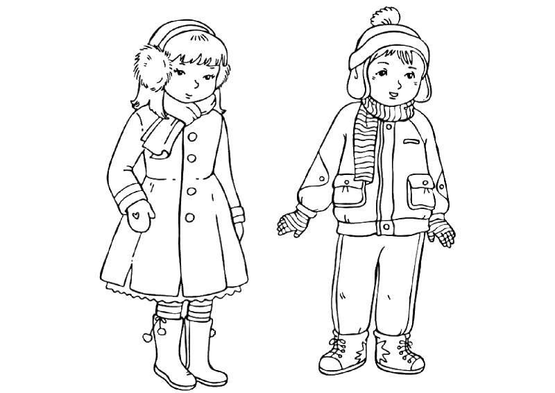 Coloring Winter outfits. Category winter clothing. Tags:  Clothes, winter hat.