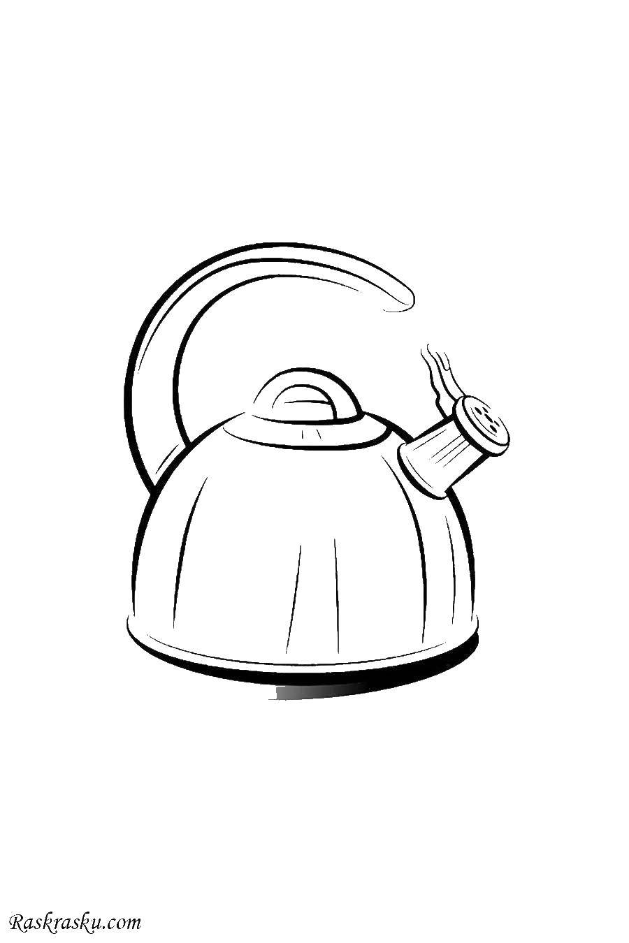 Coloring Kettle. Category dishes. Tags:  the kettle handle, lid.